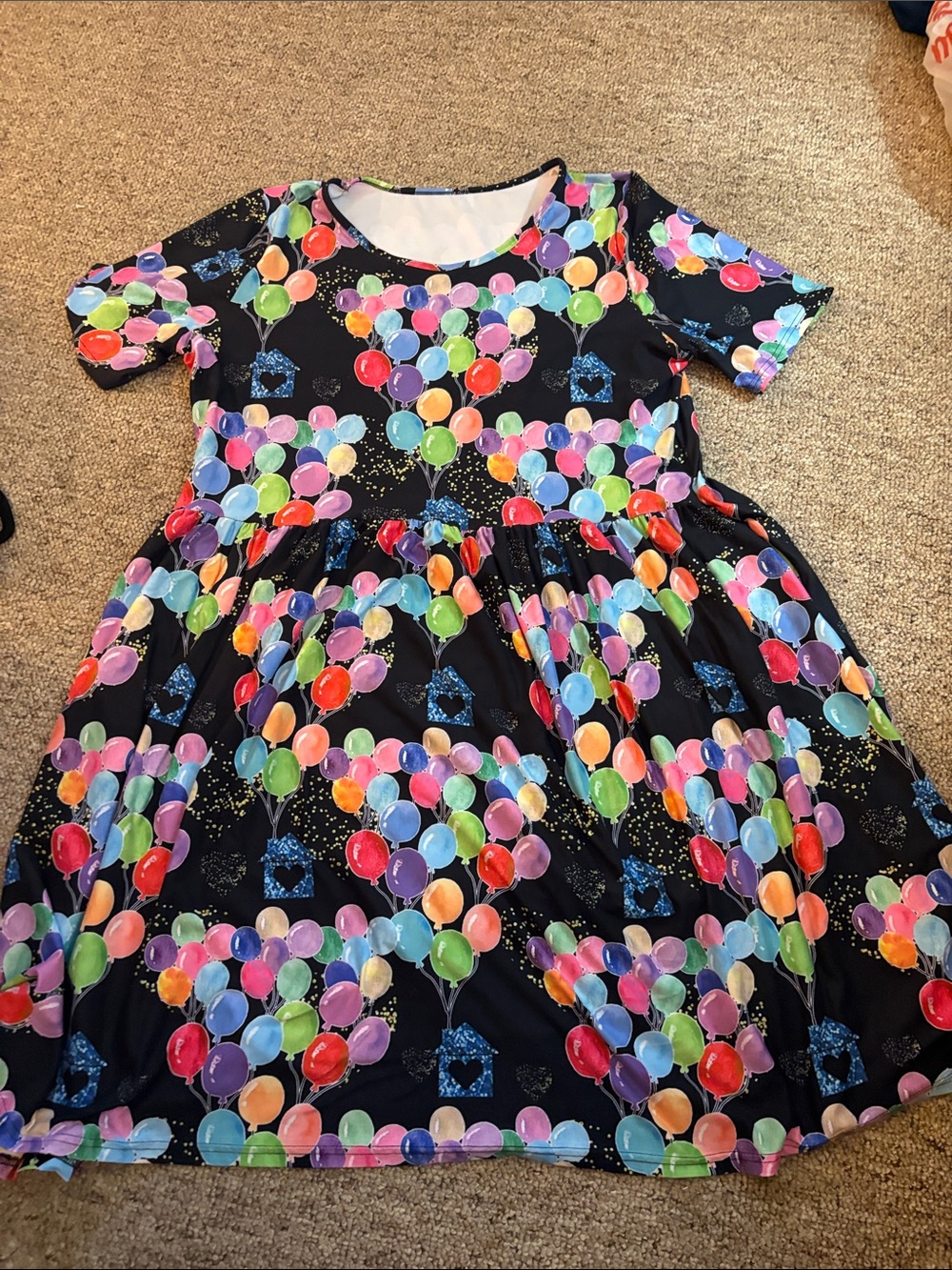 Women's Balloon-Print Midi Dress — Playful Party Fit